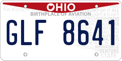OH license plate GLF8641
