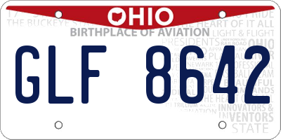 OH license plate GLF8642