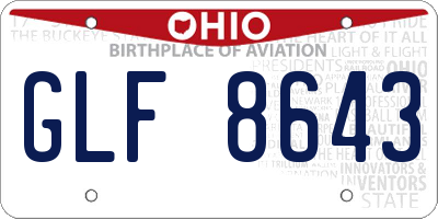 OH license plate GLF8643