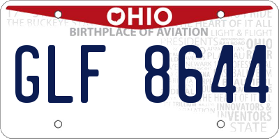 OH license plate GLF8644