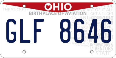 OH license plate GLF8646
