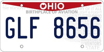 OH license plate GLF8656
