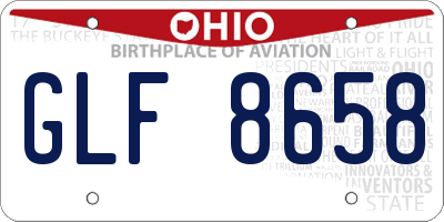 OH license plate GLF8658