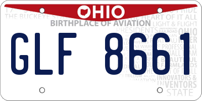 OH license plate GLF8661