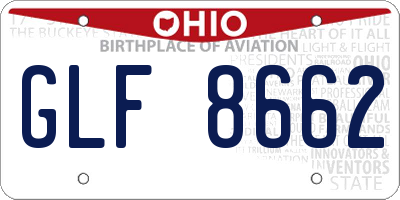 OH license plate GLF8662