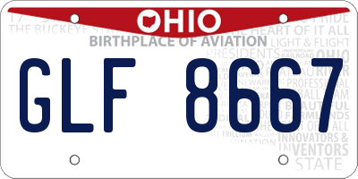 OH license plate GLF8667