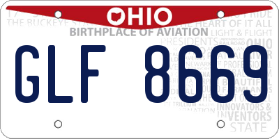 OH license plate GLF8669