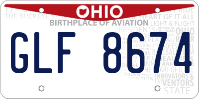 OH license plate GLF8674