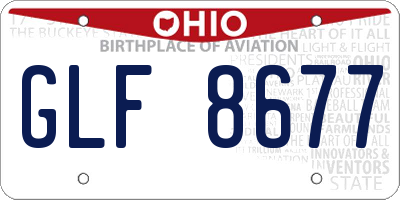 OH license plate GLF8677