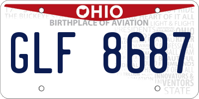 OH license plate GLF8687