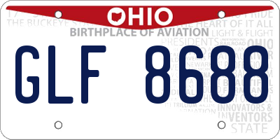 OH license plate GLF8688