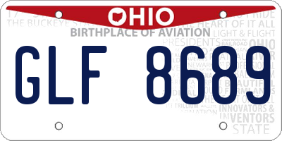 OH license plate GLF8689