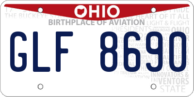 OH license plate GLF8690
