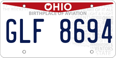 OH license plate GLF8694