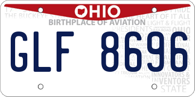 OH license plate GLF8696