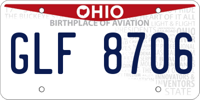 OH license plate GLF8706