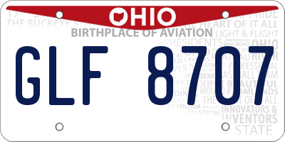 OH license plate GLF8707