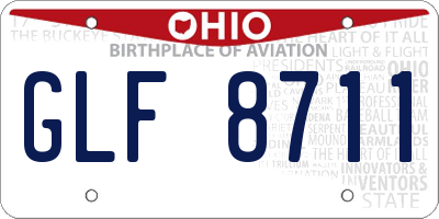 OH license plate GLF8711