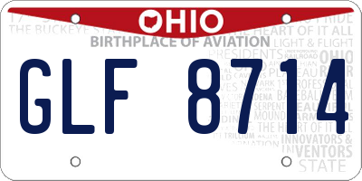 OH license plate GLF8714