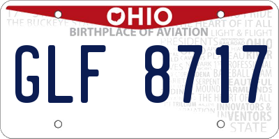 OH license plate GLF8717