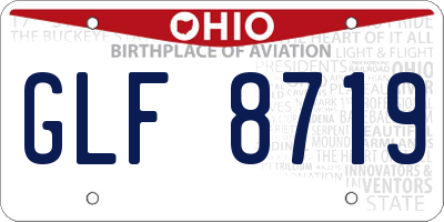 OH license plate GLF8719
