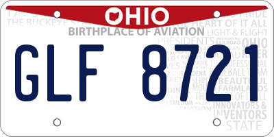 OH license plate GLF8721