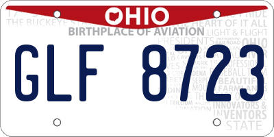 OH license plate GLF8723