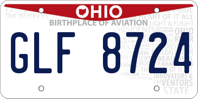 OH license plate GLF8724