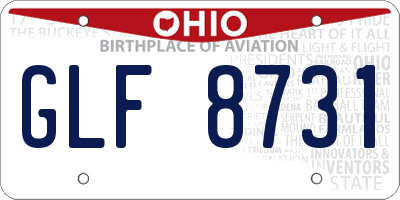 OH license plate GLF8731
