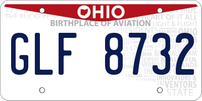 OH license plate GLF8732