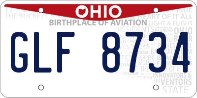 OH license plate GLF8734