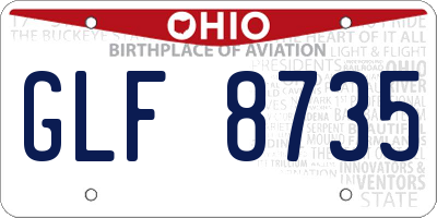 OH license plate GLF8735