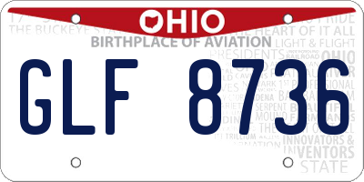 OH license plate GLF8736