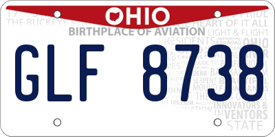 OH license plate GLF8738