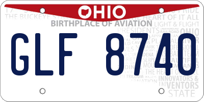 OH license plate GLF8740