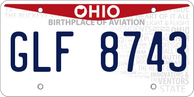 OH license plate GLF8743