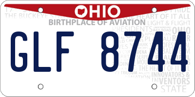 OH license plate GLF8744