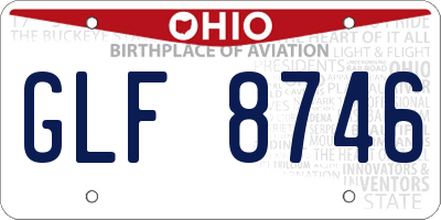 OH license plate GLF8746