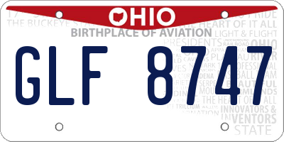 OH license plate GLF8747