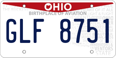 OH license plate GLF8751