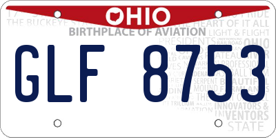 OH license plate GLF8753