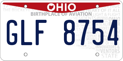 OH license plate GLF8754