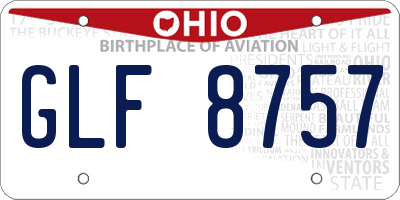 OH license plate GLF8757