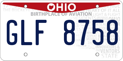 OH license plate GLF8758
