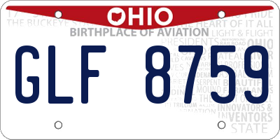 OH license plate GLF8759