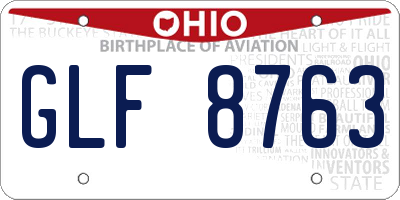OH license plate GLF8763