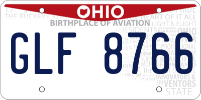 OH license plate GLF8766