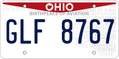OH license plate GLF8767