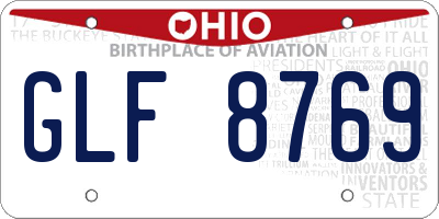OH license plate GLF8769