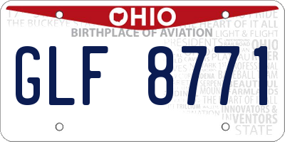 OH license plate GLF8771